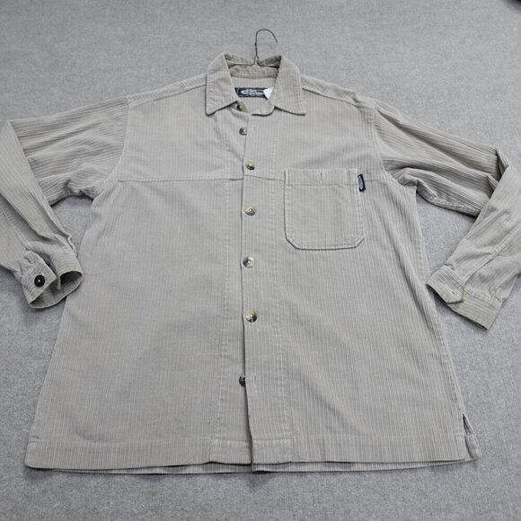 Vintage No Fear Shirt Large Beige Corduroy Heavyweight Overshirt - Picture 1 of 10